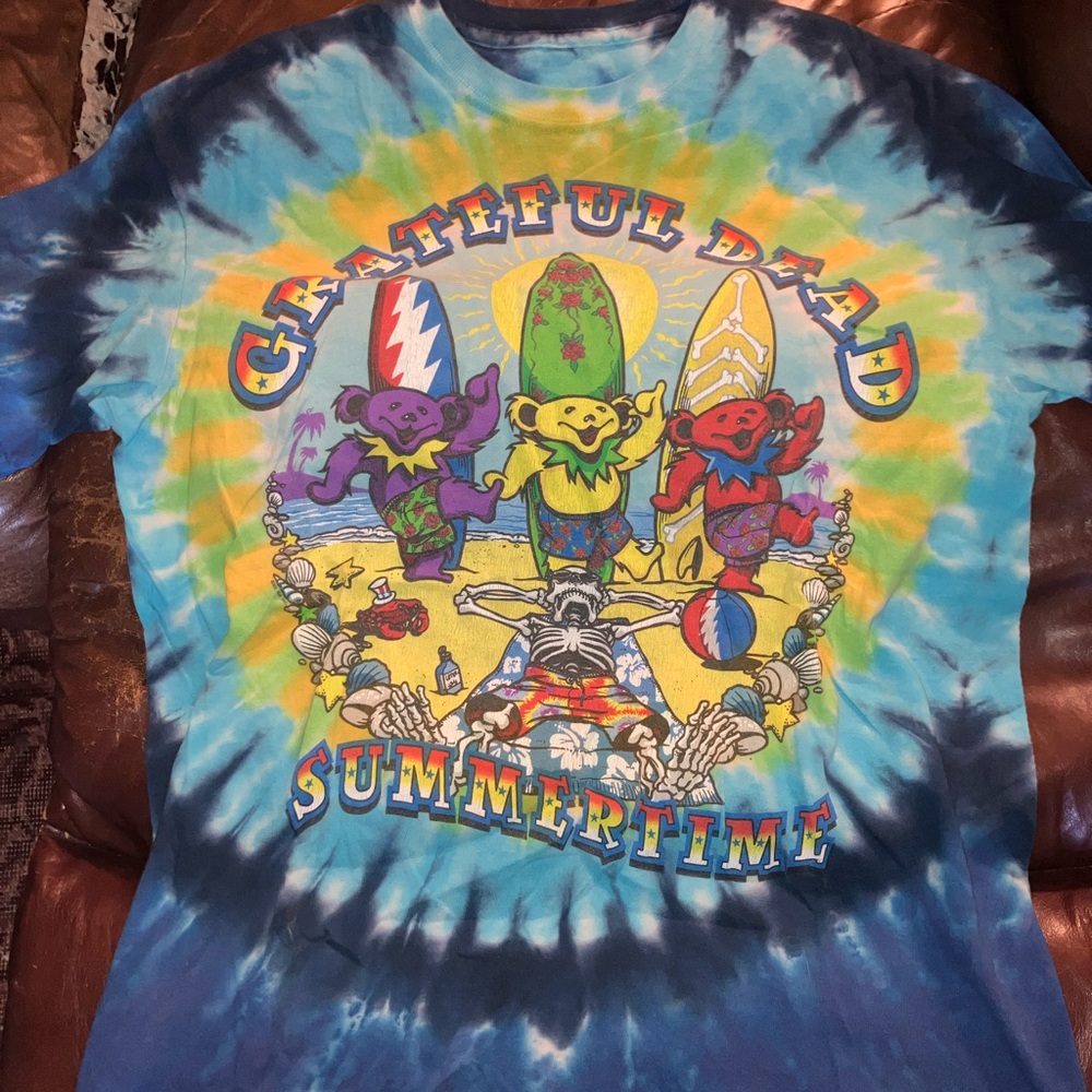 Grateful Dead Tie-Dye T-Shirt - Blue and Multicolor